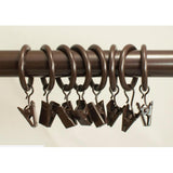 Max 12 Pieces Metal Curtains Drapery Rings with Clips Copper 32mm