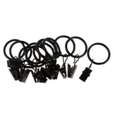 Max 12 Pieces Metal Curtains Drapery Rings with Clips Black Porcelain 32mm