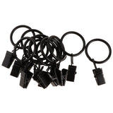 Max 12 Pieces Metal Curtains Drapery Rings with Clips Black Porcelain 32mm
