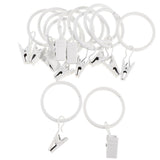 Max 12 Pieces Metal Curtains Drapery Rings with Clips White Porcelain 32mm