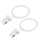 Max 12 Pieces Metal Curtains Drapery Rings with Clips White Porcelain 32mm