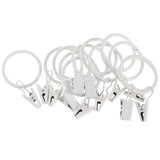 Max 12 Pieces Metal Curtains Drapery Rings with Clips White Porcelain 32mm
