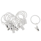 Max 12 Pieces Metal Curtains Drapery Rings with Clips White Porcelain 32mm