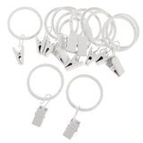 Max 12 Pieces Metal Curtains Drapery Rings with Clips White Porcelain 32mm