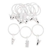 Max 12 Pieces Metal Curtains Drapery Rings with Clips White Porcelain 32mm