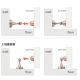 Max Stainless Steel Floor Stand Door Stop Stopper Wedge Jam Block Protector Brushed
