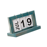 Max Practical Wooden Flip Chart Perpetual Calendar DIY Desktop Calendar Blue