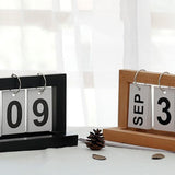 Max Practical Wooden Flip Chart Perpetual Calendar DIY Desktop Calendar Blue