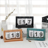 Max Practical Wooden Flip Chart Perpetual Calendar DIY Desktop Calendar Blue