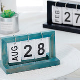 Max Practical Wooden Flip Chart Perpetual Calendar DIY Desktop Calendar Blue