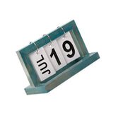 Max Practical Wooden Flip Chart Perpetual Calendar DIY Desktop Calendar Blue
