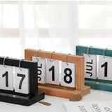 Max Practical Wooden Flip Chart Perpetual Calendar DIY Desktop Calendar Blue