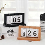 Max Practical Wooden Flip Chart Perpetual Calendar DIY Desktop Calendar Blue