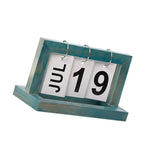 Max Practical Wooden Flip Chart Perpetual Calendar DIY Desktop Calendar Blue