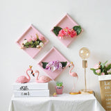 Max Wall Mounted Wooden Flower Stand Rack DIY Hanging Crafts Home Decor Pink