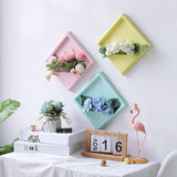 Max Wall Mounted Wooden Flower Stand Rack DIY Hanging Crafts Home Decor Pink