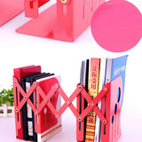 Adjustable Metal Bookends Office Non-slip Book Holder Red L