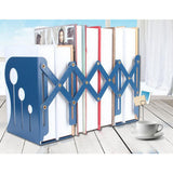 Max Adjustable Metal Bookends Office Non-slip Book Holder Blue L