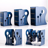Max Adjustable Metal Bookends Office Non-slip Book Holder Blue L