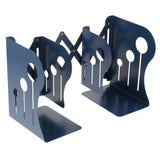 Max Adjustable Metal Bookends Office Non-slip Book Holder Blue L