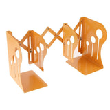Max Adjustable Metal Bookends Office Non-slip Book Holder Yellow L