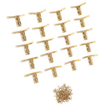 Maxbell 20pcs 90 Degree Support Spring Hinge Door Hinges for Jewelry Wine Box Gold