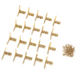 Maxbell 20pcs 90 Degree Support Spring Hinge Door Hinges for Jewelry Wine Box Gold