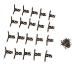 Maxbell 20pcs 90 Degree Support Spring Hinge Door Hinges for Jewelry Wine Box Bronze