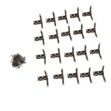 Maxbell 20pcs 90 Degree Support Spring Hinge Door Hinges for Jewelry Wine Box Bronze