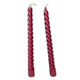 2pcs Twisted Spiral Christmas Taper Wax Candle Candlelight Dinner Decor Red