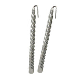 2pcs Twisted Spiral Christmas Taper Wax Candle Candlelight Dinner Decor Silver