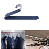 Maxbell 10pcs S-type Non-slip Stainless Steel Pant Trousers Jean Hangers  Blue_1