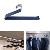 Maxbell 10pcs S-type Non-slip Stainless Steel Pant Trousers Jean Hangers  Blue_1