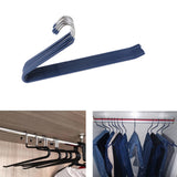 Maxbell 10pcs S-type Non-slip Stainless Steel Pant Trousers Jean Hangers  Blue_1