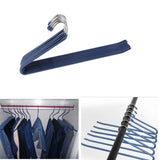 Maxbell 10pcs S-type Non-slip Stainless Steel Pant Trousers Jean Hangers  Blue_1