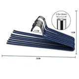 Maxbell 10pcs S-type Non-slip Stainless Steel Pant Trousers Jean Hangers  Blue_2