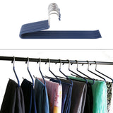 Maxbell 10pcs S-type Non-slip Stainless Steel Pant Trousers Jean Hangers  Blue_2