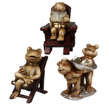 Maxbell Novelty Cute Frog Figurines Collectibles Resin Sculpture Tabletop Decor A
