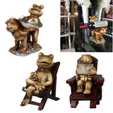 Maxbell Novelty Cute Frog Figurines Collectibles Resin Sculpture Tabletop Decor A