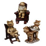 Maxbell Novelty Cute Frog Figurines Collectibles Resin Sculpture Tabletop Decor A