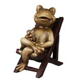 Maxbell Novelty Cute Frog Figurines Collectibles Resin Sculpture Tabletop Decor A