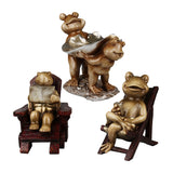 Maxbell Novelty Cute Frog Figurines Collectibles Resin Sculpture Tabletop Decor A