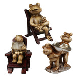 Maxbell Novelty Cute Frog Figurines Collectibles Resin Sculpture Tabletop Decor A