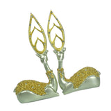 Maxbell 1 Pair of Europe Style Resin Deer Figurines 3D Animal Statue Ornament Gold