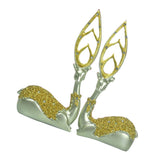 Maxbell 1 Pair of Europe Style Resin Deer Figurines 3D Animal Statue Ornament Gold