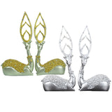 Maxbell 1 Pair of Europe Style Resin Deer Figurines 3D Animal Statue Ornament Gold