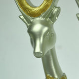 Maxbell 1 Pair of Europe Style Resin Deer Figurines 3D Animal Statue Ornament Gold