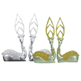 Maxbell 1 Pair of Europe Style Resin Deer Figurines 3D Animal Statue Ornament Gold