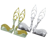 Maxbell 1 Pair of Europe Style Resin Deer Figurines 3D Animal Statue Ornament Gold