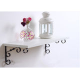 Max 2x Twist Metal Wall Shelf Bracket Rack Support Holder Supporter Black 1